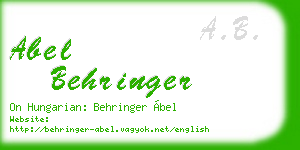 abel behringer business card